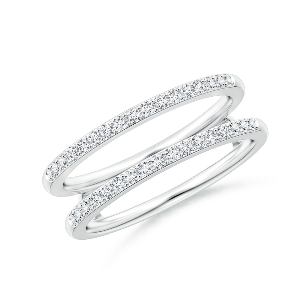 1.2mm GVS2 Double Band Prong-Set Diamond Ring Wrap in White Gold 