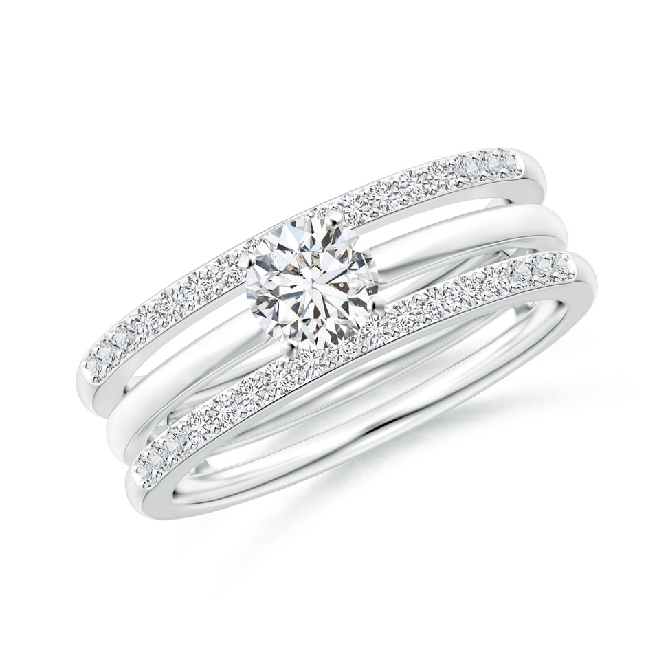 1.2mm HSI2 Double Band Prong-Set Diamond Ring Wrap in P950 Platinum side 399