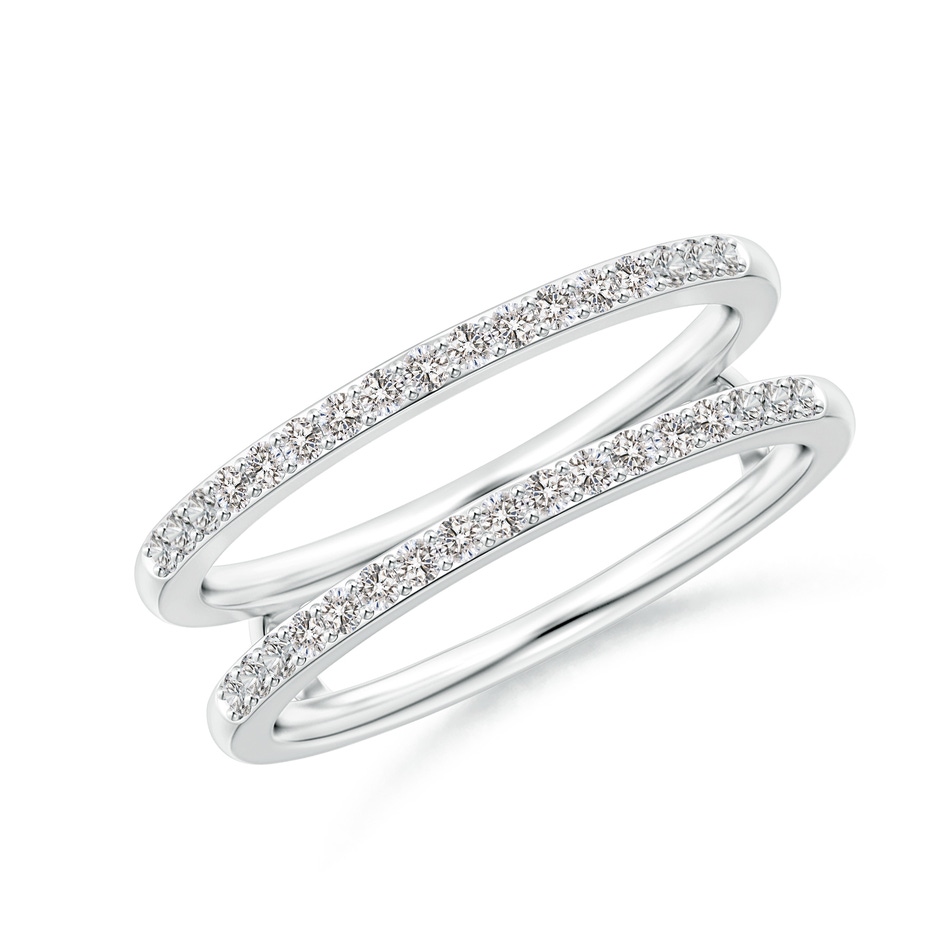 1.2mm IJI1I2 Double Band Prong-Set Diamond Ring Wrap in White Gold 