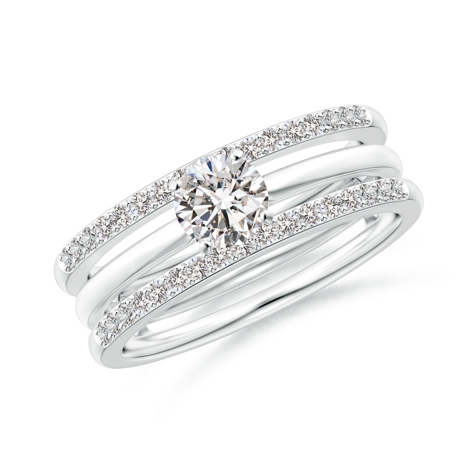 1.2mm IJI1I2 Double Band Prong-Set Diamond Ring Wrap in White Gold side 399