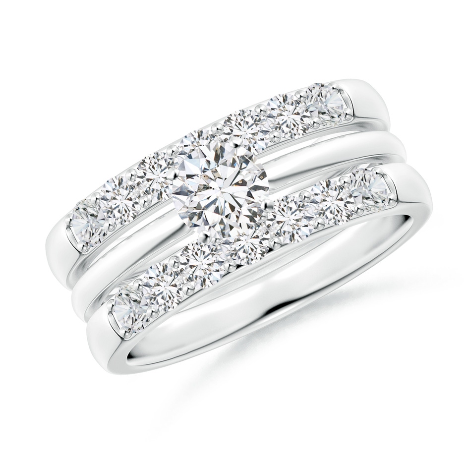 2.6mm HSI2 Double Band Prong-Set Diamond Ring Wrap in P950 Platinum side 399