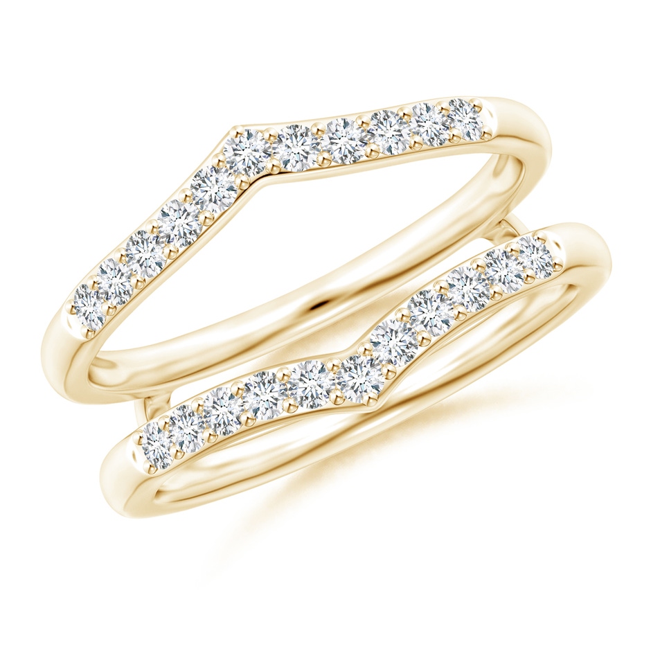 1.6mm GVS2 Diamond V-Shaped Contour Ring Wrap in Yellow Gold 