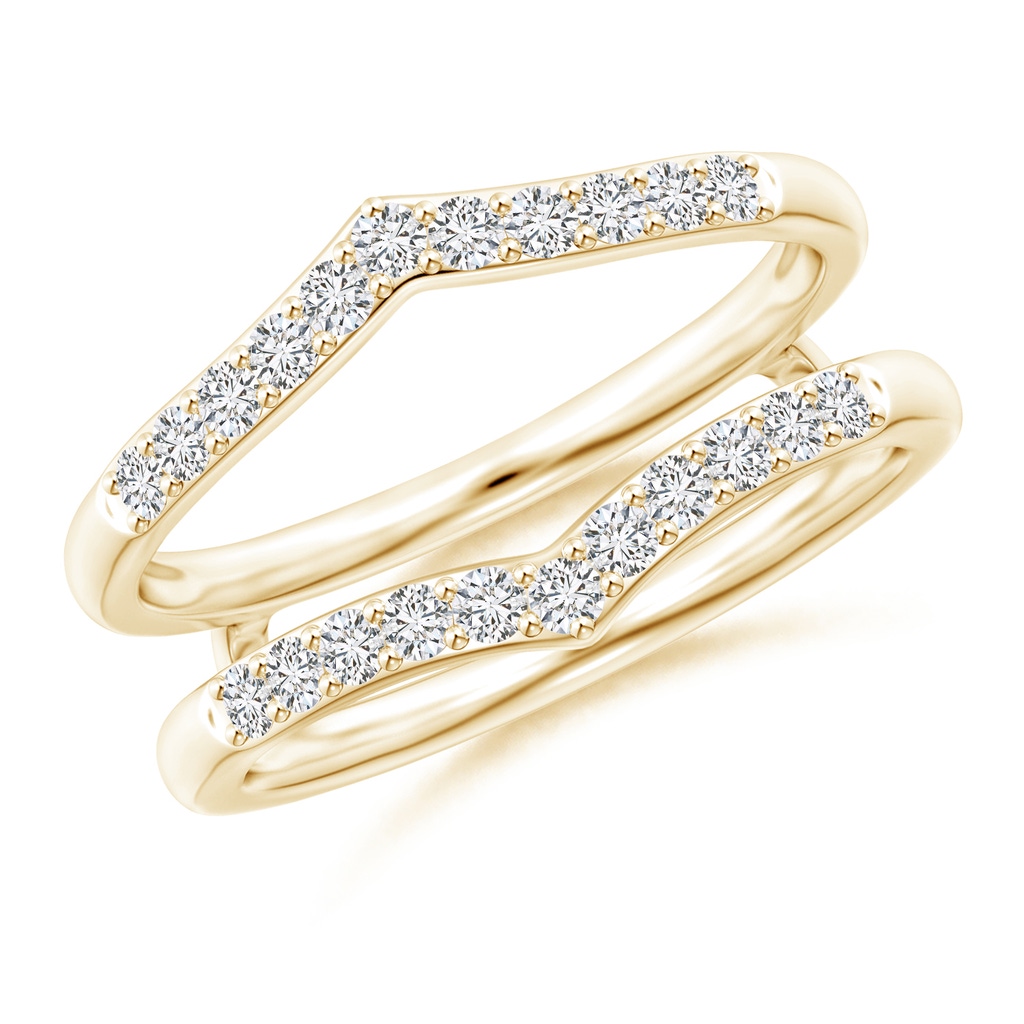 1.6mm HSI2 Diamond V-Shaped Contour Ring Wrap in Yellow Gold