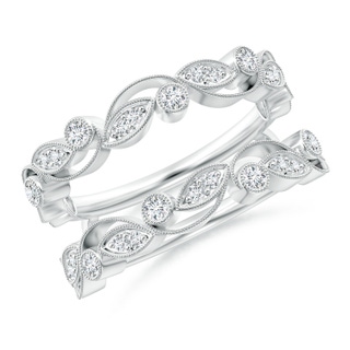 1.5mm GVS2 Leaf Motif Diamond Ring Wrap in P950 Platinum