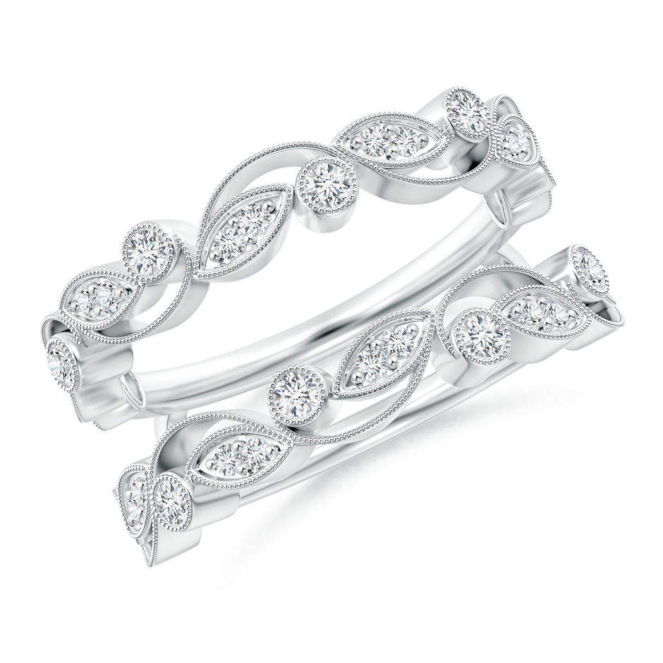 1.5mm GVS2 Leaf Motif Diamond Ring Wrap in P950 Platinum 