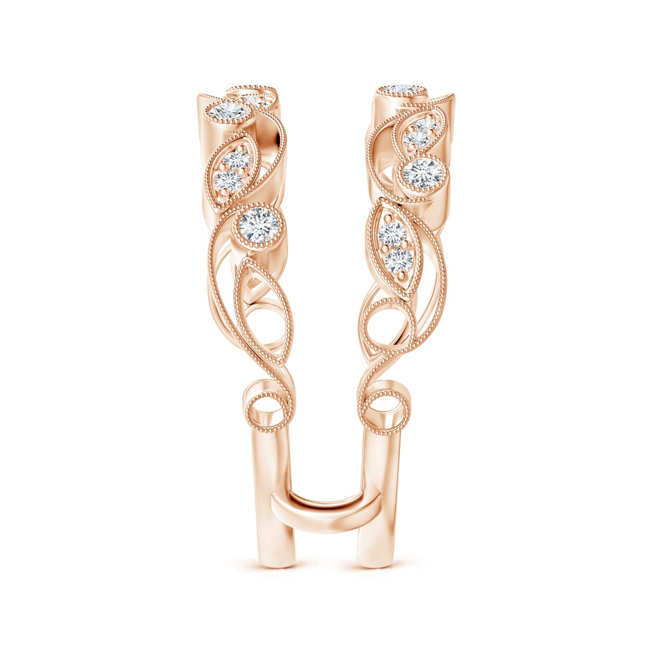 1.5mm GVS2 Leaf Motif Diamond Ring Wrap in Rose Gold side-2