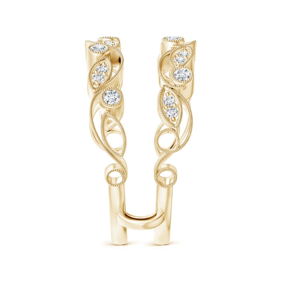1.5mm GVS2 Leaf Motif Diamond Ring Wrap in Yellow Gold side-2