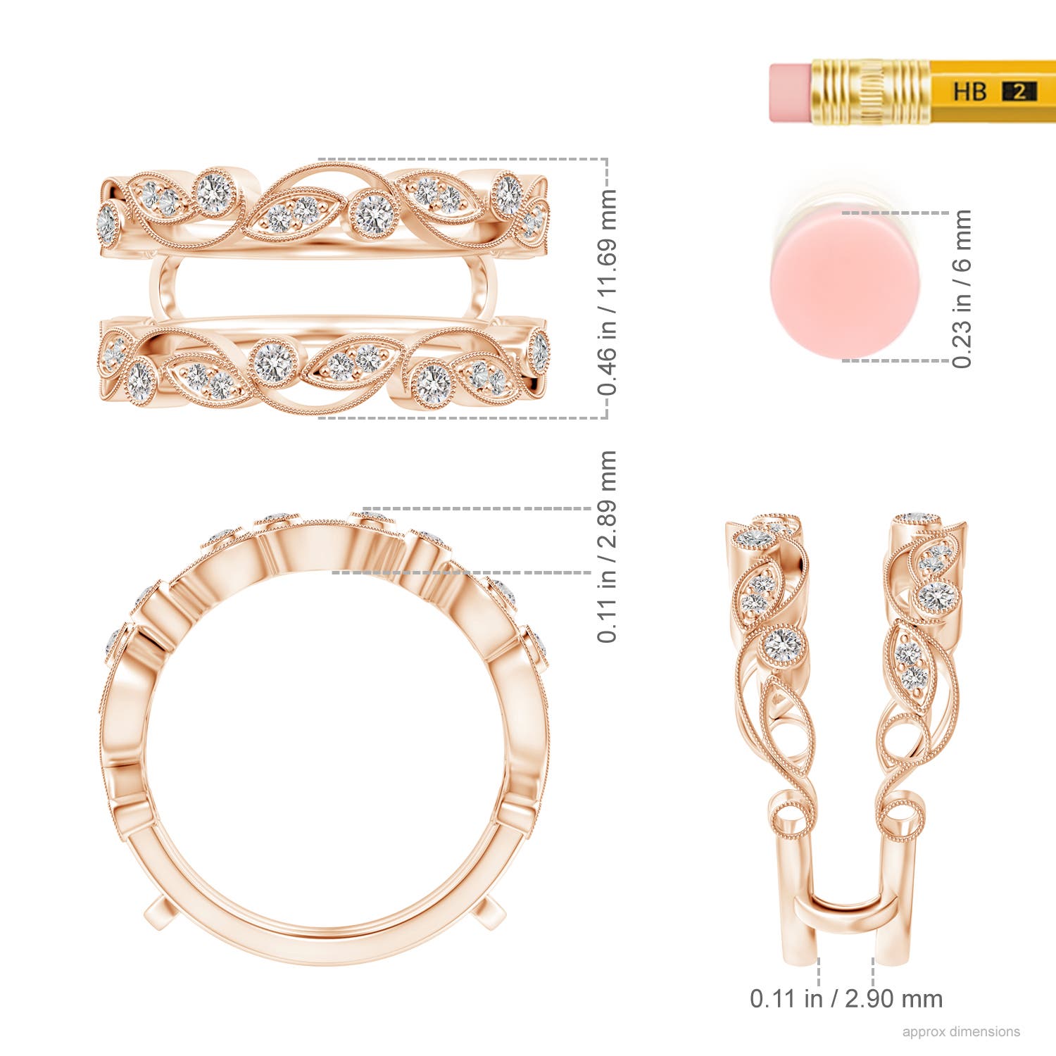 I-J, I1-I2 / 0.21 CT / 14 KT Rose Gold