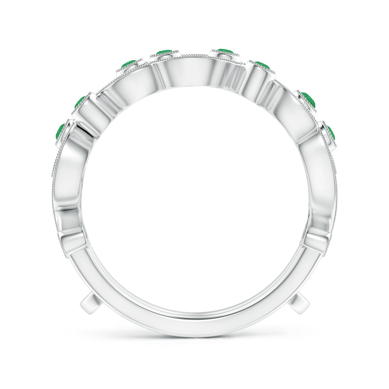 A - Emerald / 0.24 CT / 14 KT White Gold