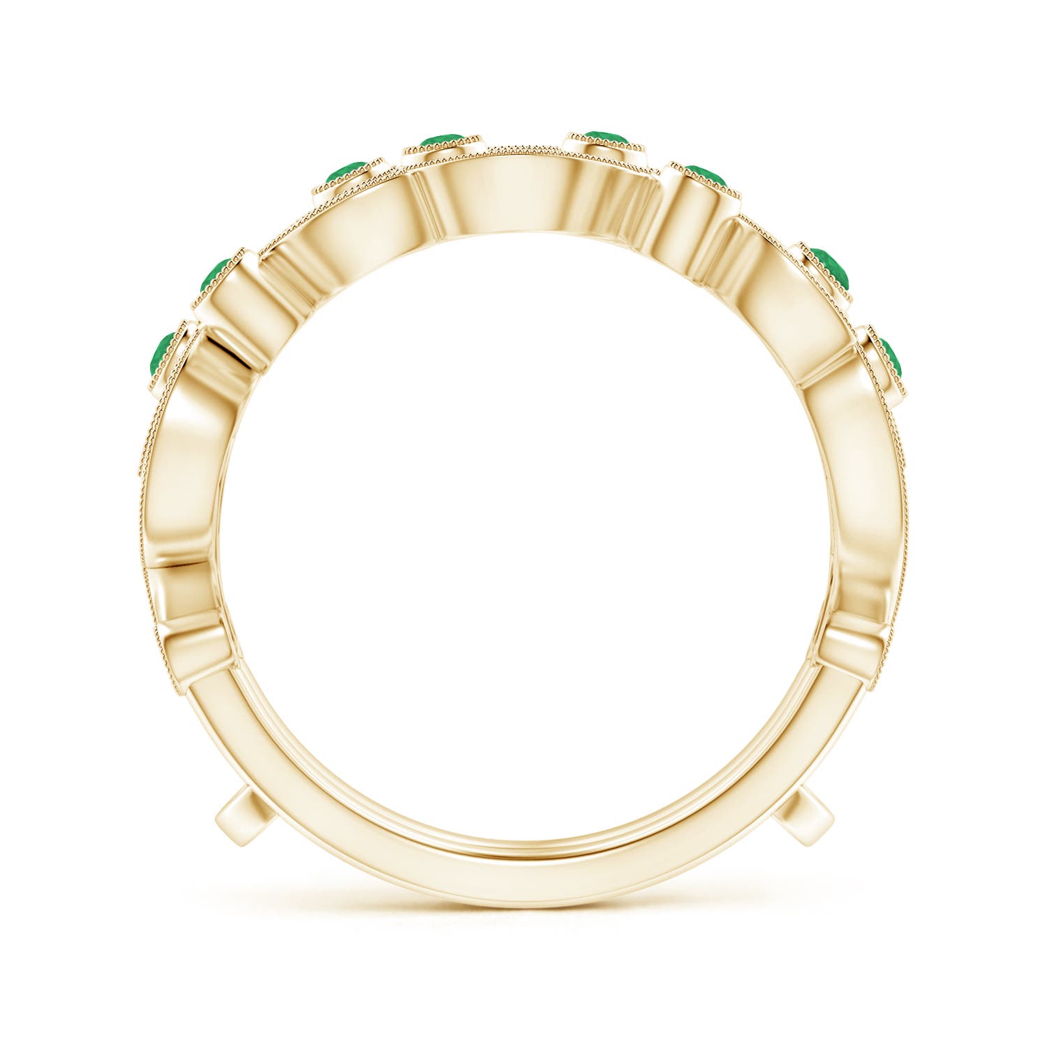 A - Emerald / 0.24 CT / 14 KT Yellow Gold