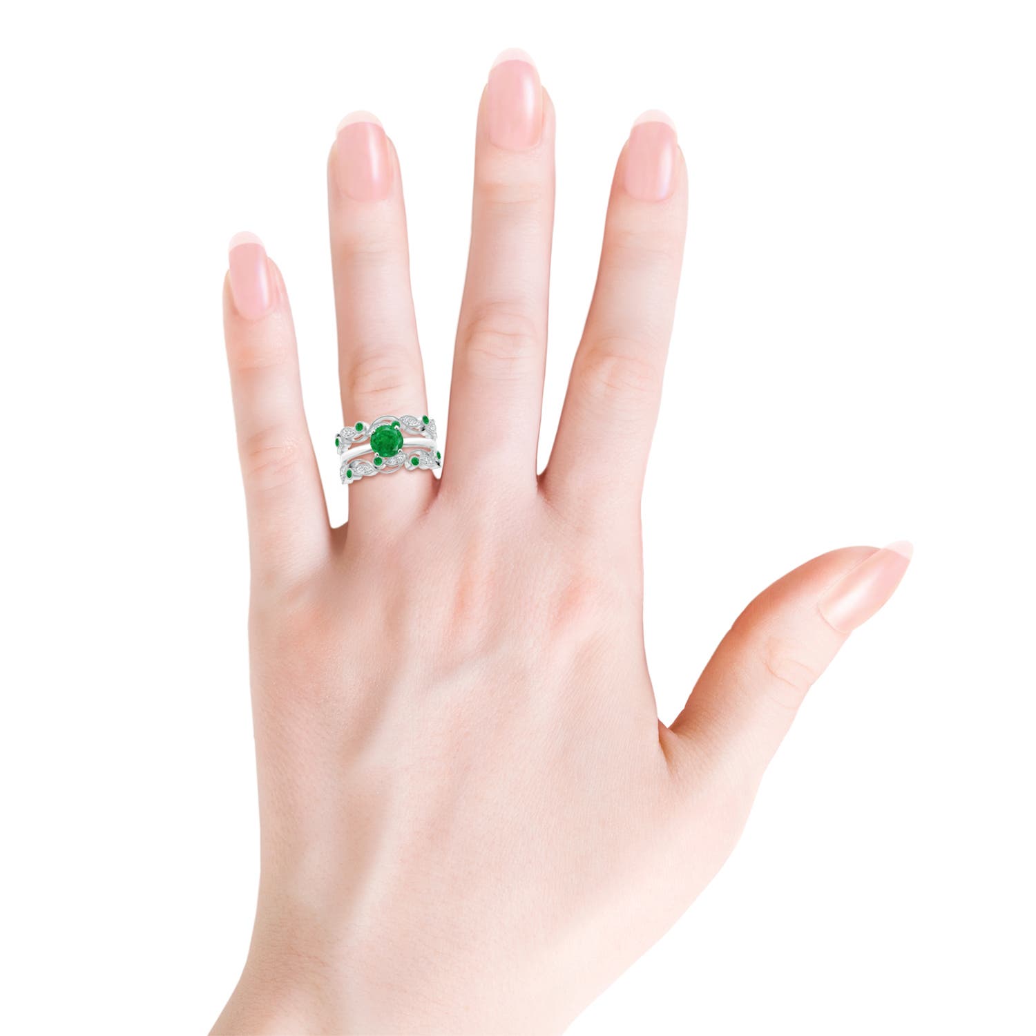 AA - Emerald / 0.24 CT / 14 KT White Gold