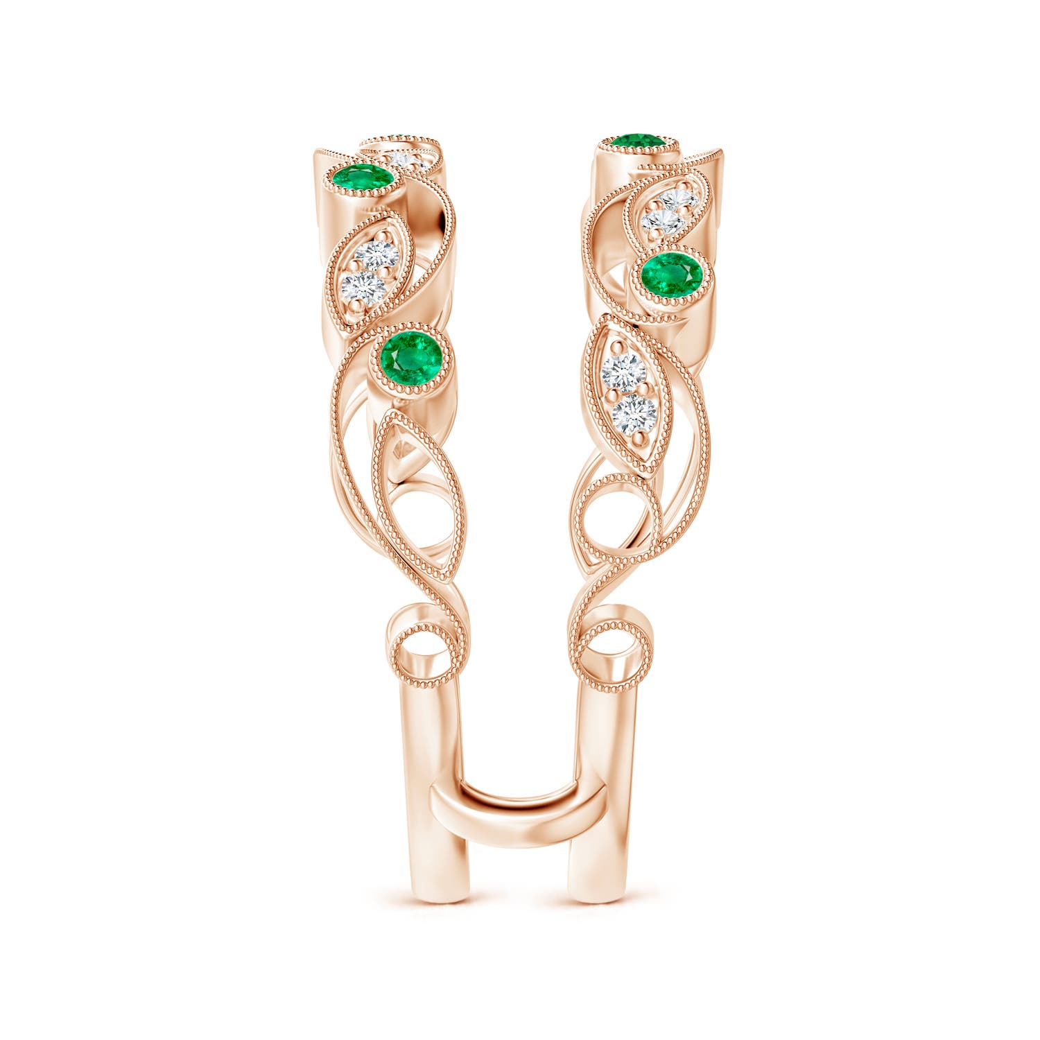 AAA - Emerald / 0.24 CT / 14 KT Rose Gold