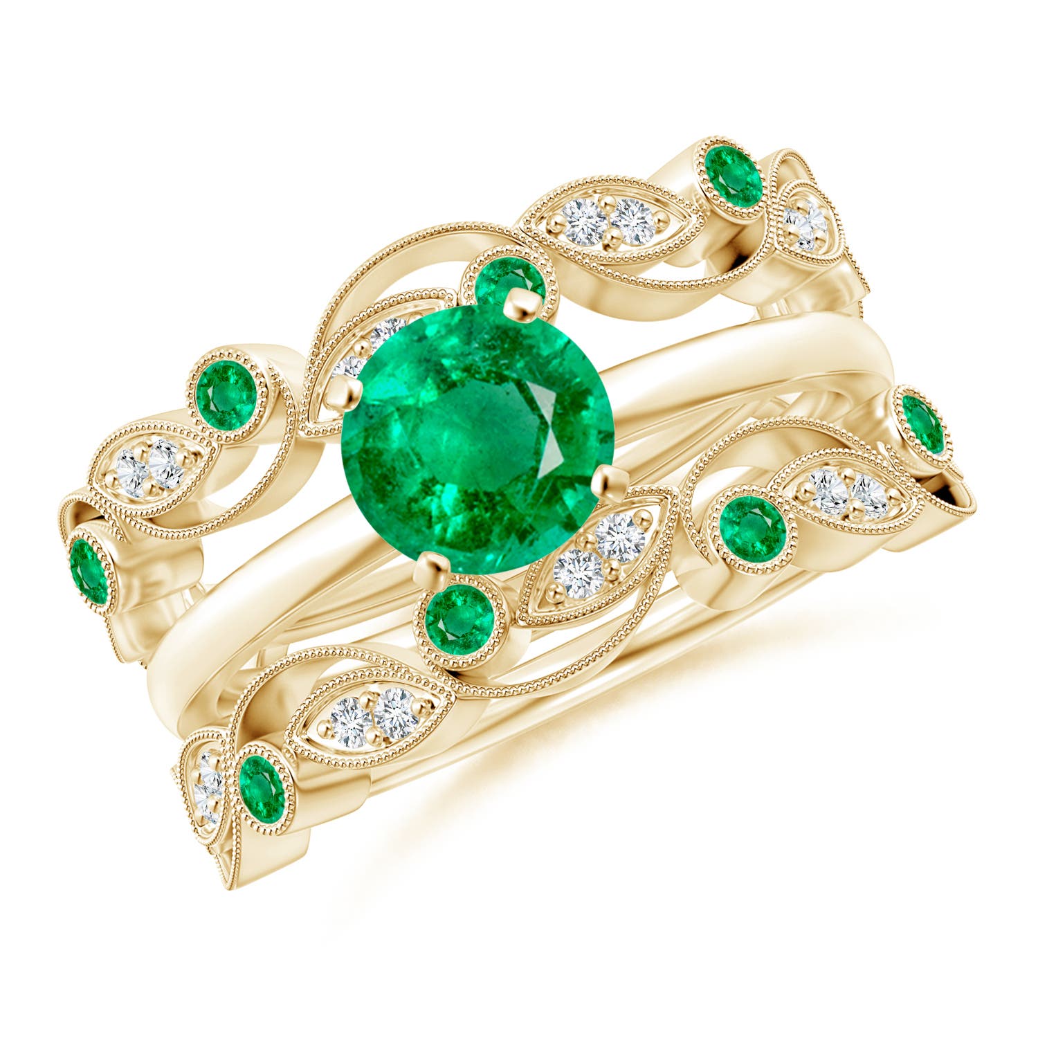 AAA - Emerald / 0.24 CT / 14 KT Yellow Gold