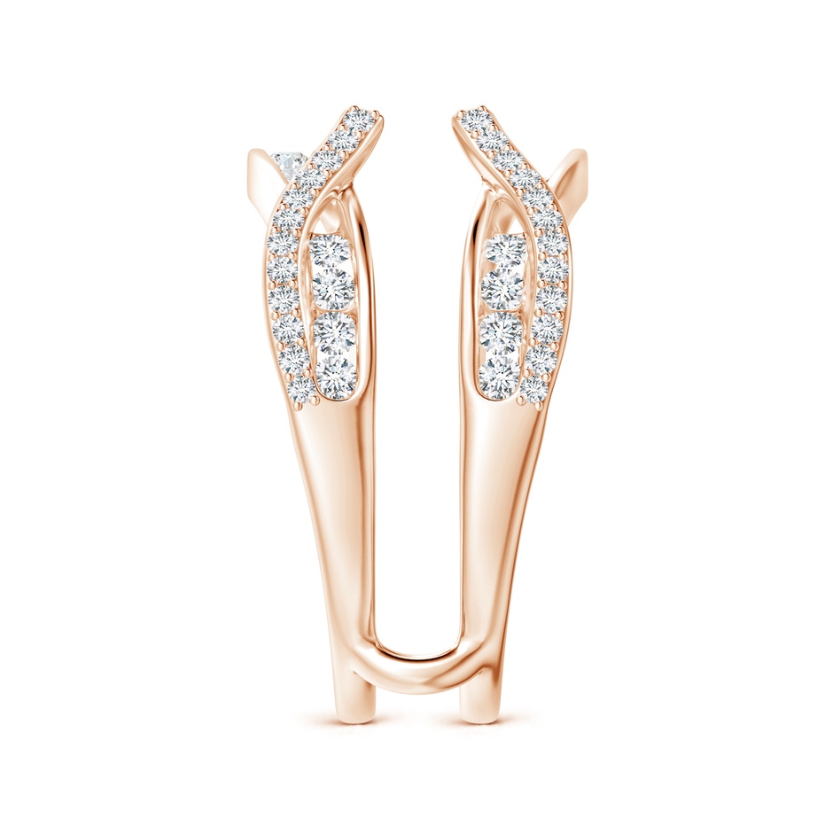 1.7mm GVS2 Channel and Prong Set Diamond Cathedral Ring Wrap in Rose Gold side-2