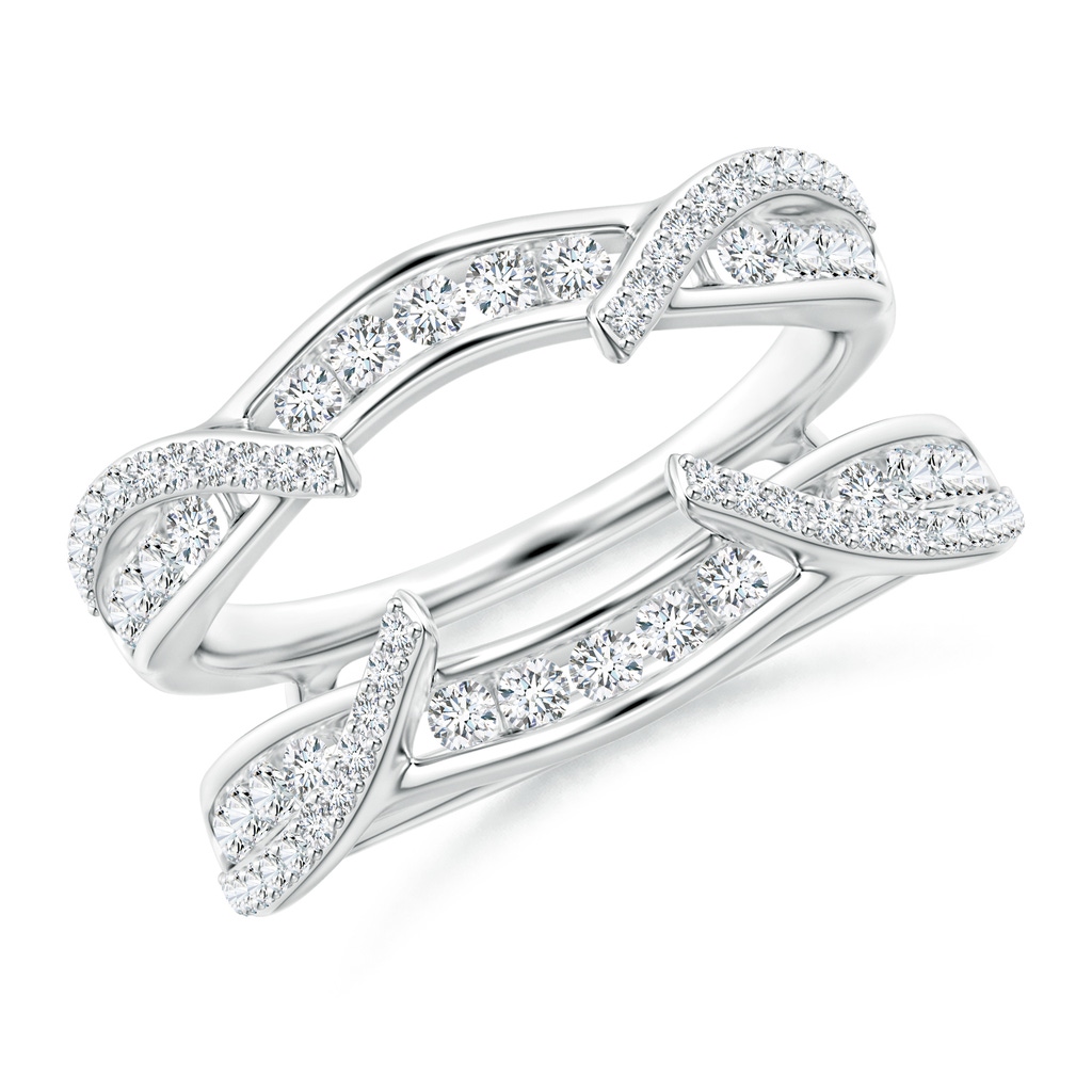 1.7mm GVS2 Channel and Prong Set Diamond Cathedral Ring Wrap in White Gold