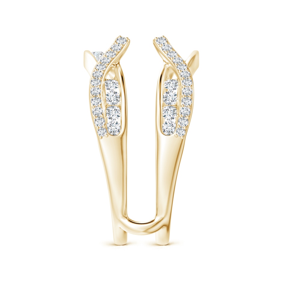 1.7mm GVS2 Channel and Prong Set Diamond Cathedral Ring Wrap in Yellow Gold side-2