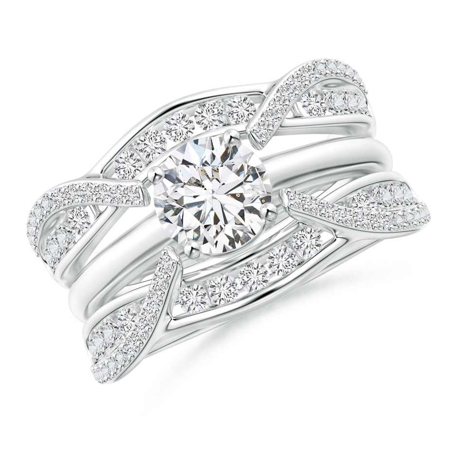 1.7mm HSI2 Channel and Prong Set Diamond Cathedral Ring Wrap in P950 Platinum side-3