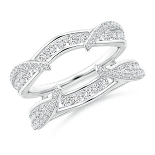 1.7mm HSI2 Channel and Prong Set Diamond Cathedral Ring Wrap in White Gold