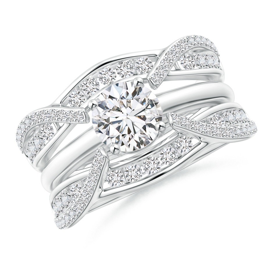 1.7mm HSI2 Channel and Prong Set Diamond Cathedral Ring Wrap in White Gold side-3