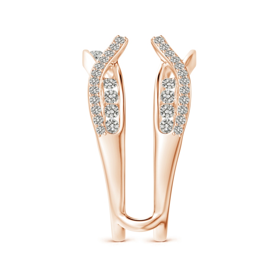 1.7mm KI3 Channel and Prong Set Diamond Cathedral Ring Wrap in Rose Gold side-2