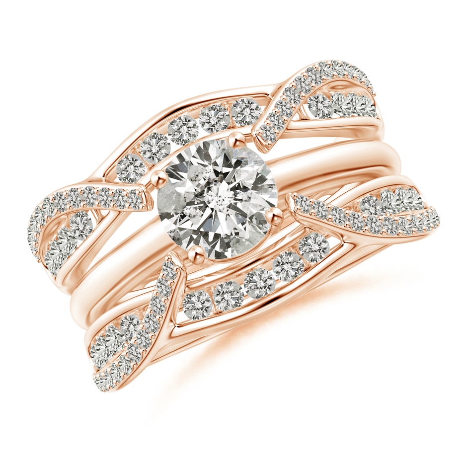 1.7mm KI3 Channel and Prong Set Diamond Cathedral Ring Wrap in Rose Gold side-3
