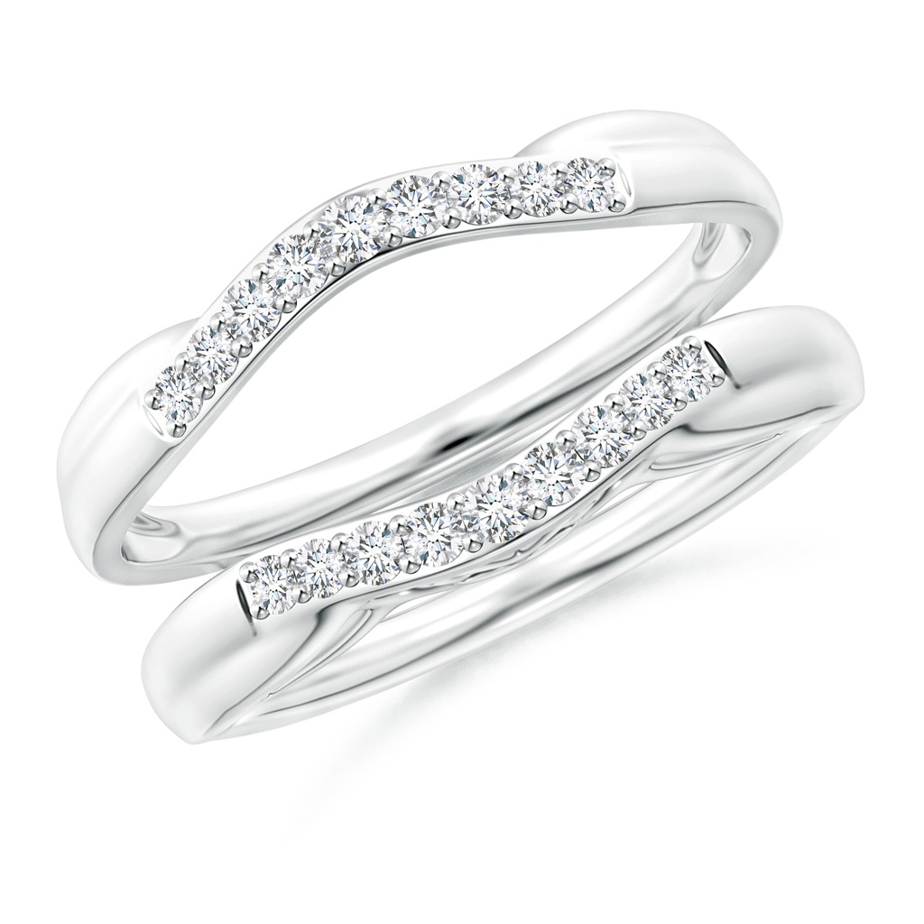 1.6mm GVS2 Prong-Set Diamond Curved Ring Wrap in White Gold