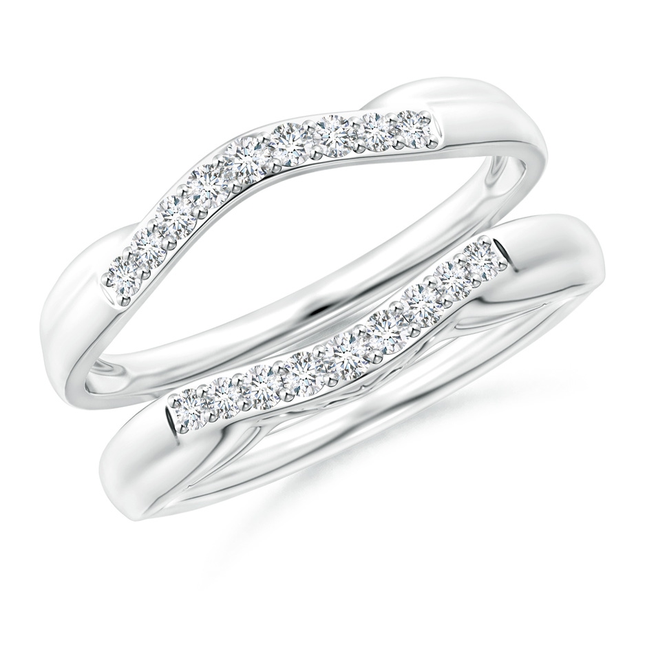 1.6mm GVS2 Prong-Set Diamond Curved Ring Wrap in White Gold 