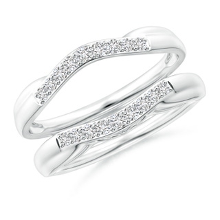 1.6mm HSI2 Prong-Set Diamond Curved Ring Wrap in 18K White Gold