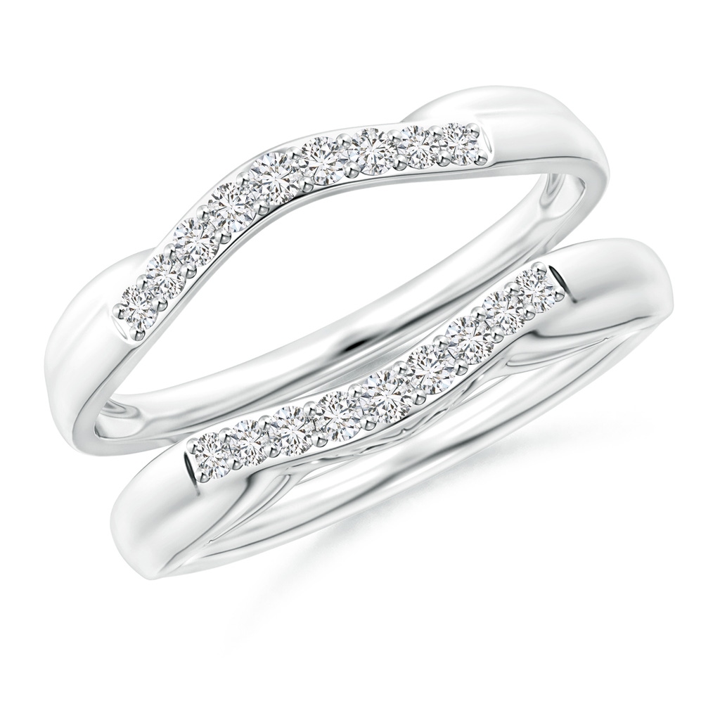 1.6mm HSI2 Prong-Set Diamond Curved Ring Wrap in White Gold