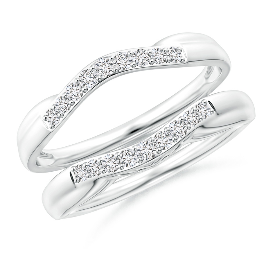 1.6mm HSI2 Prong-Set Diamond Curved Ring Wrap in White Gold 