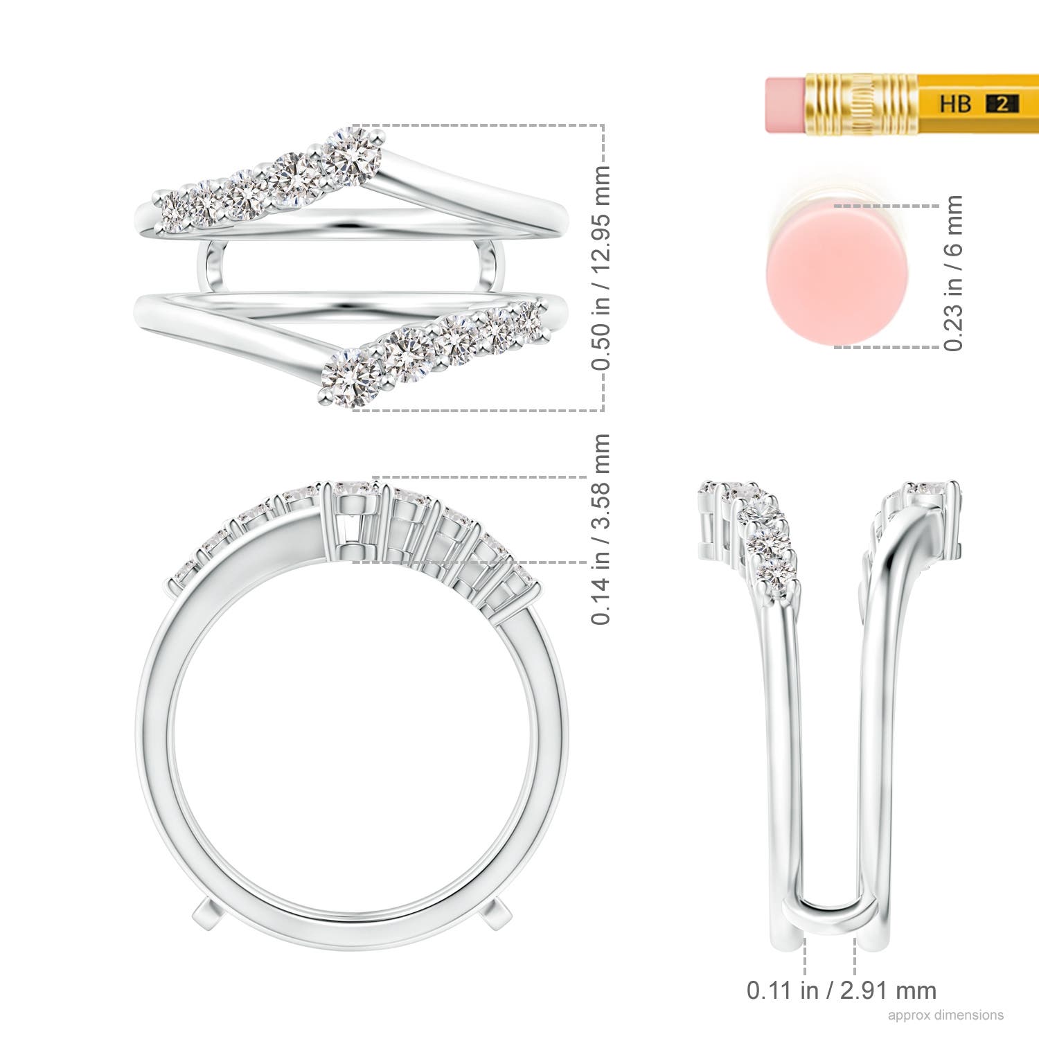 I-J, I1-I2 / 0.47 CT / 14 KT White Gold