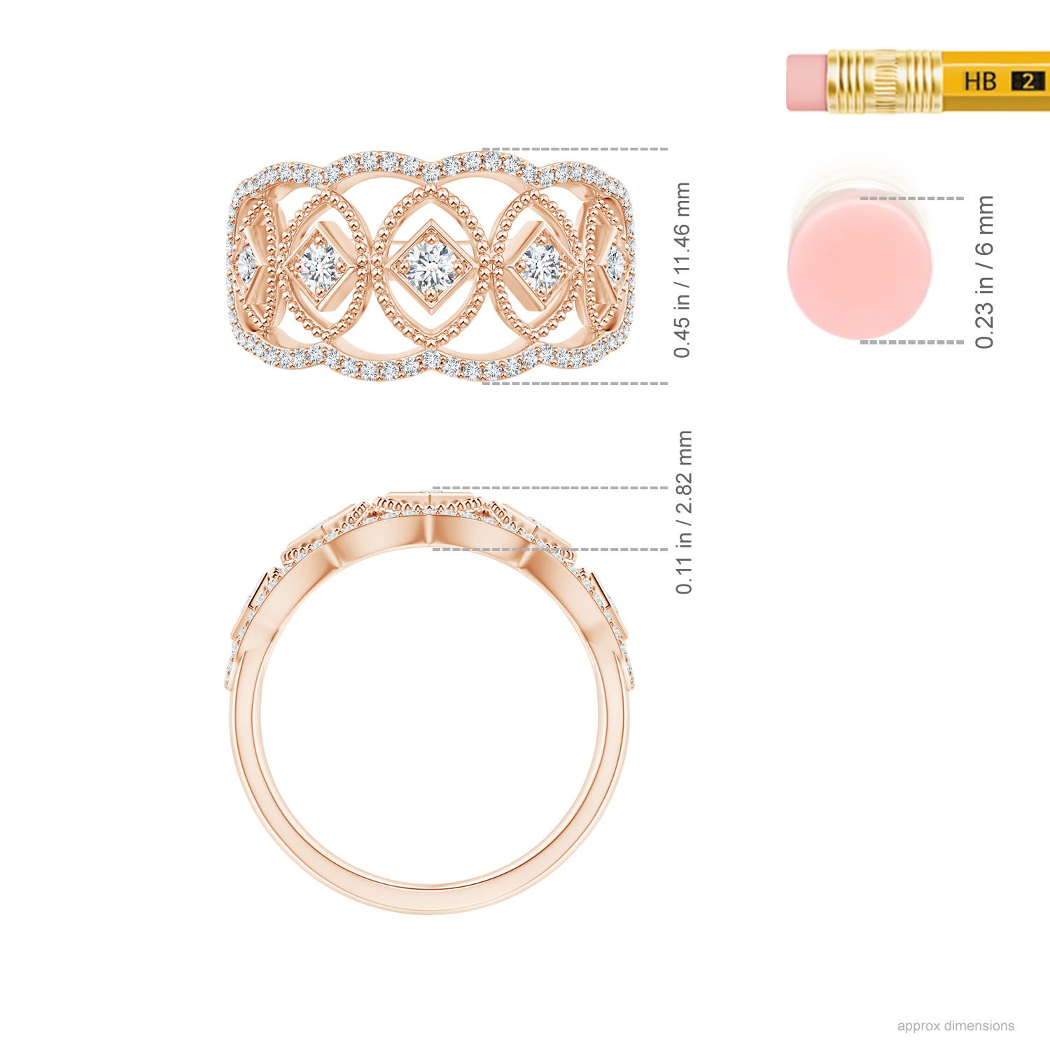 F-G, VS / 0.38 CT / 14 KT Rose Gold