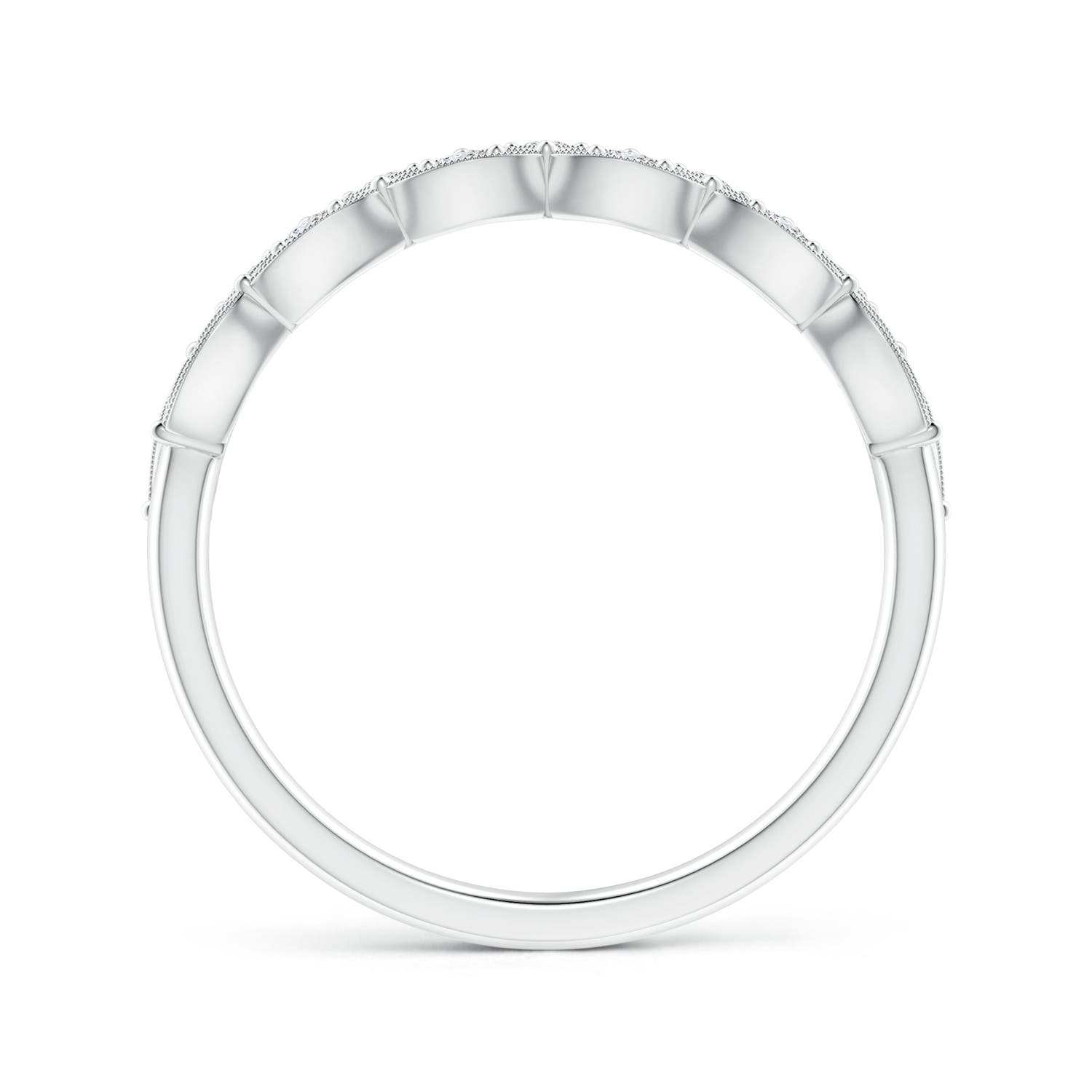 1.6mm GVS2 Vintage Inspired Pave-Set Diamond Leaf Cutout Wedding Band in P950 Platinum