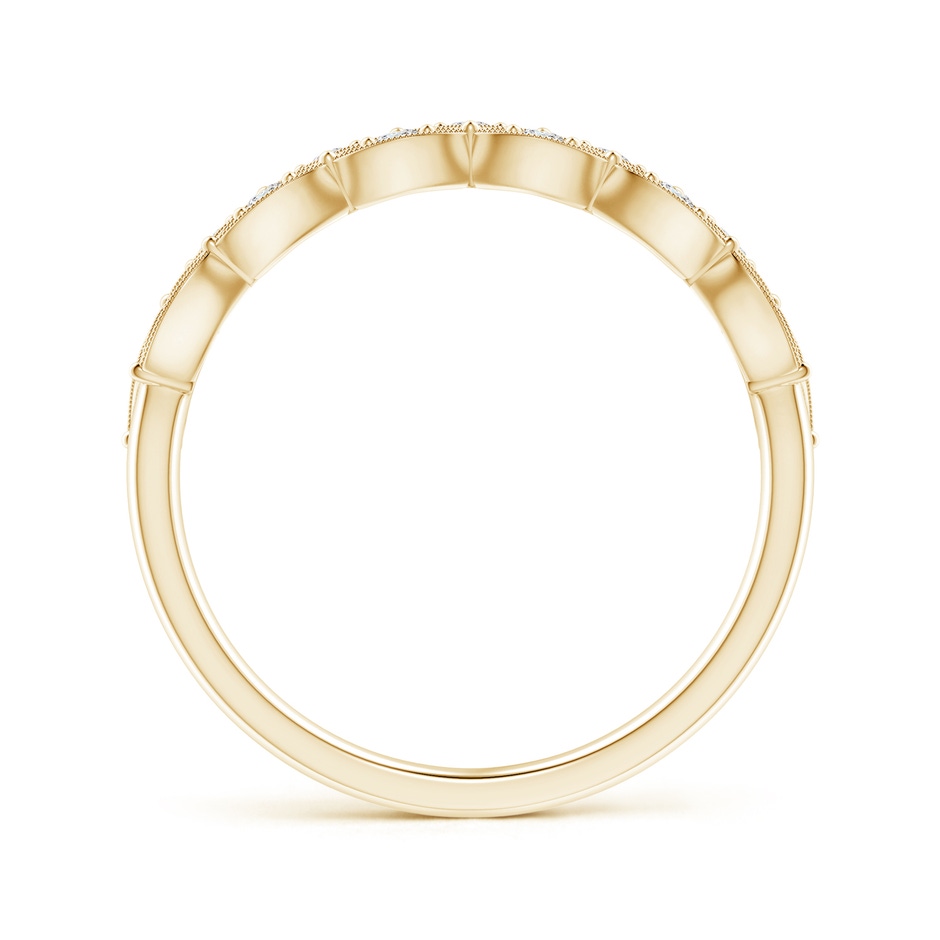 1.6mm GVS2 Vintage Inspired Pave-Set Diamond Leaf Cutout Wedding Band in Yellow Gold side-1