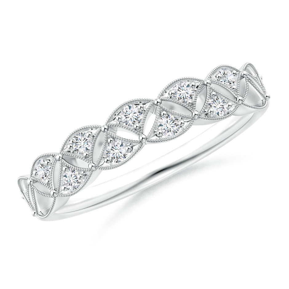 1.9mm GVS2 Vintage Inspired Pave-Set Diamond Leaf Cutout Wedding Band in P950 Platinum 