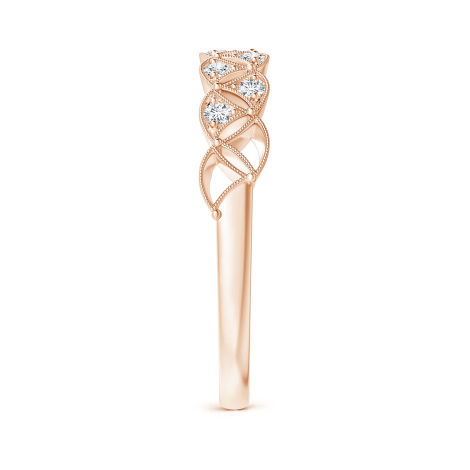 1.9mm GVS2 Vintage Inspired Pave-Set Diamond Leaf Cutout Wedding Band in Rose Gold side-2
