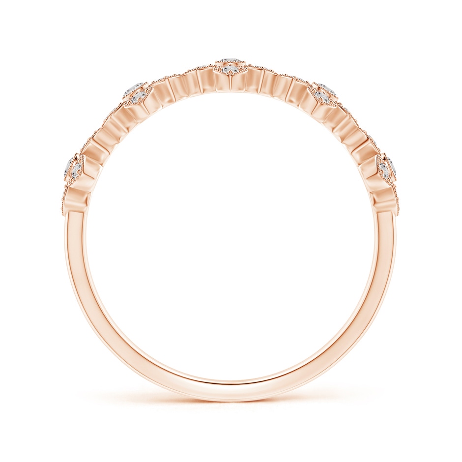 1.3mm IJI1I2 Vintage Inspired Bezel and Pave-Set Diamond Wedding Band in Rose Gold side-1