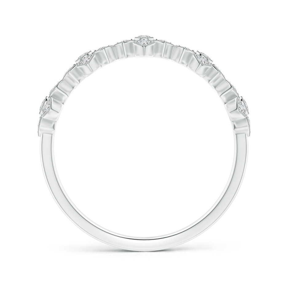 1.5mm HSI2 Vintage Inspired Bezel and Pave-Set Diamond Wedding Band in White Gold side-1