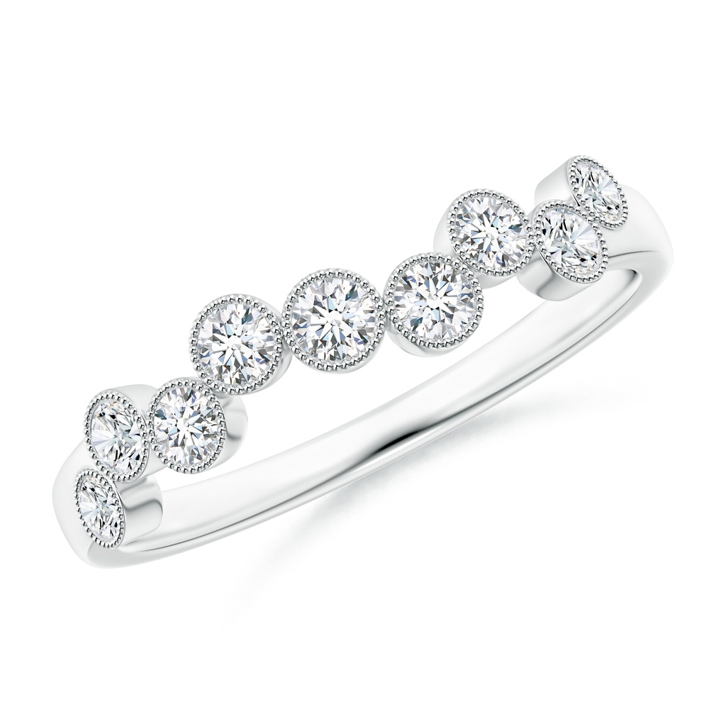 2.3mm GVS2 Vintage Inspired Bezel-Set Diamond Fashion Ring in White Gold 