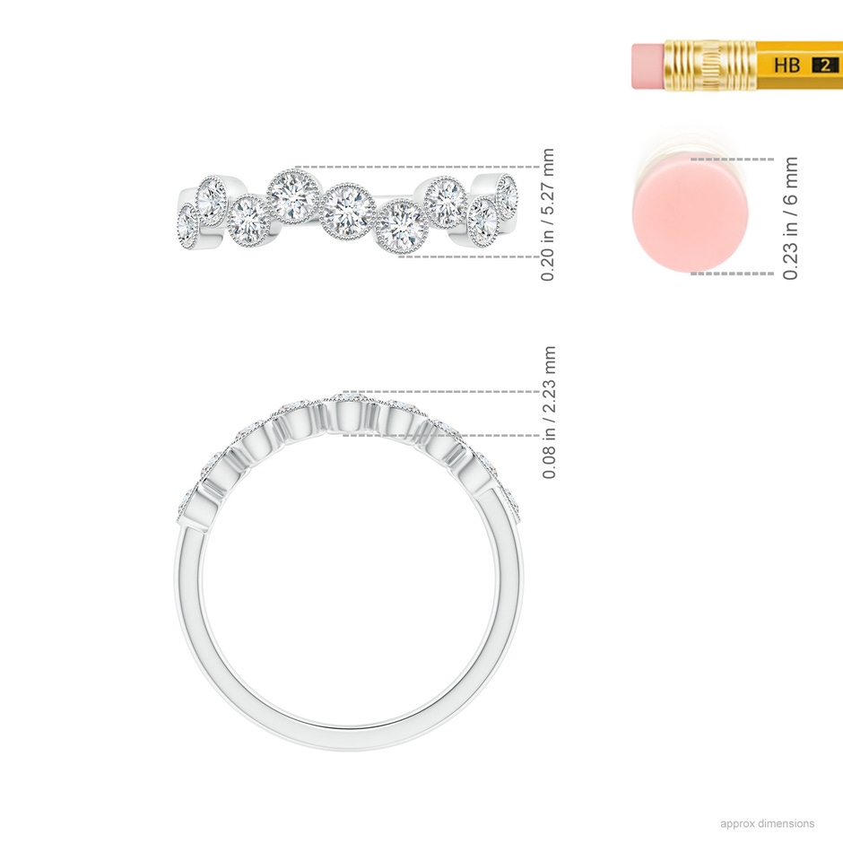 2.6mm GVS2 Vintage Inspired Bezel-Set Diamond Fashion Ring in White Gold ruler