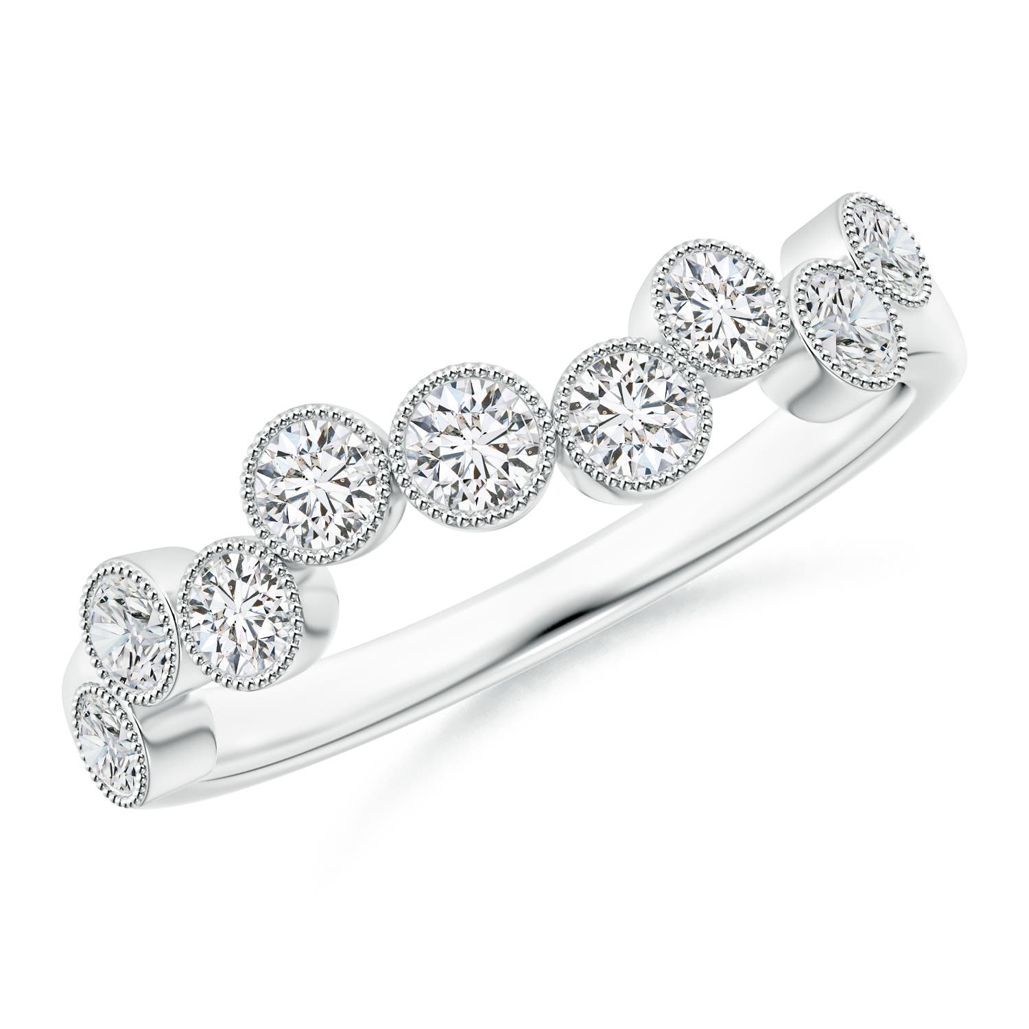 Vintage Inspired BezelSet Diamond Fashion Ring Angara