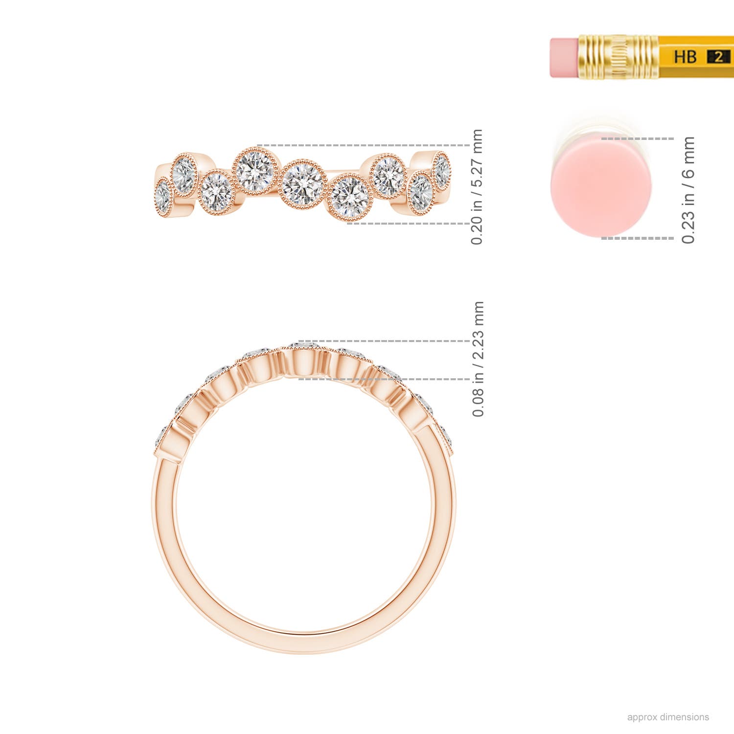 I-J, I1-I2 / 0.37 CT / 14 KT Rose Gold