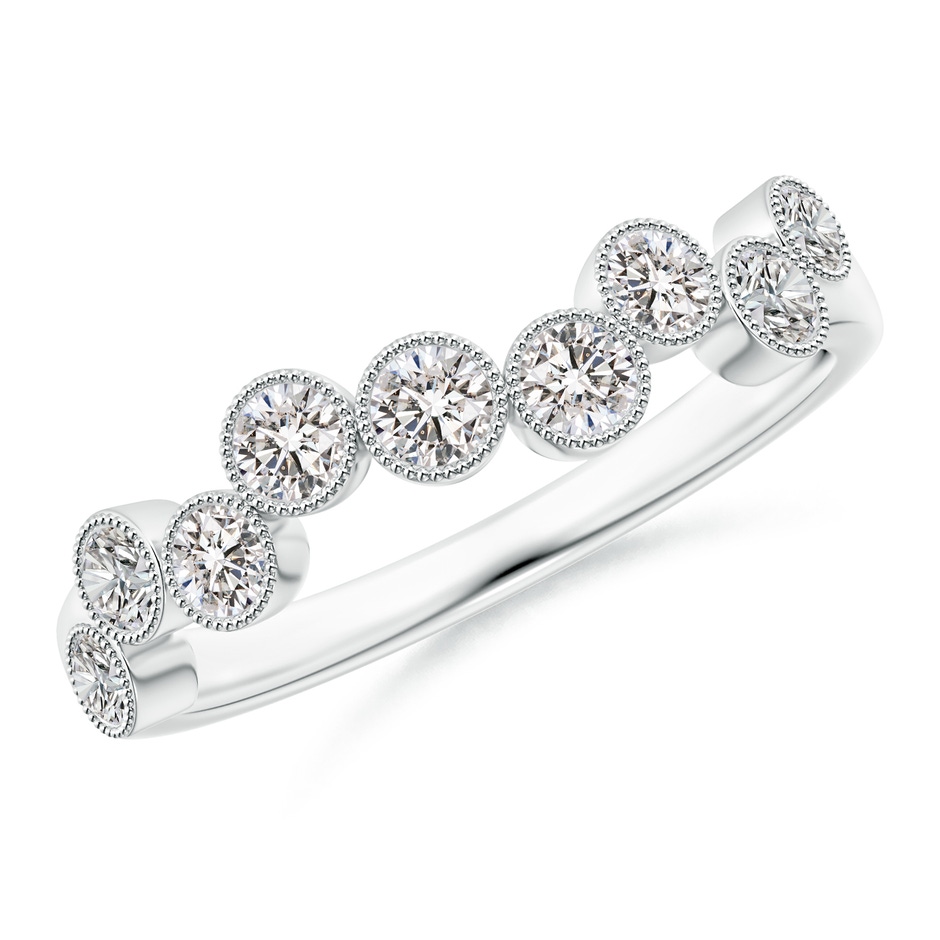 2.6mm IJI1I2 Vintage Inspired Bezel-Set Diamond Fashion Ring in White Gold 