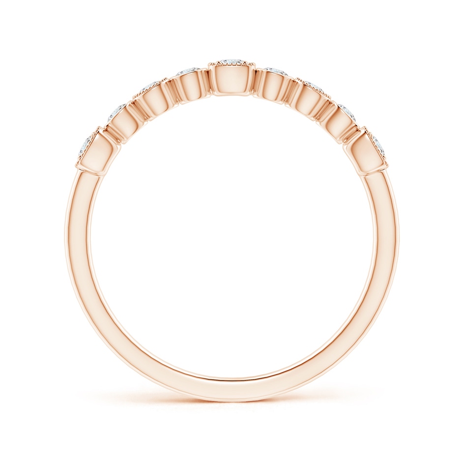 2mm GVS2 Round Diamond Stackable Fashion Ring with Milgrain in Rose Gold side-1