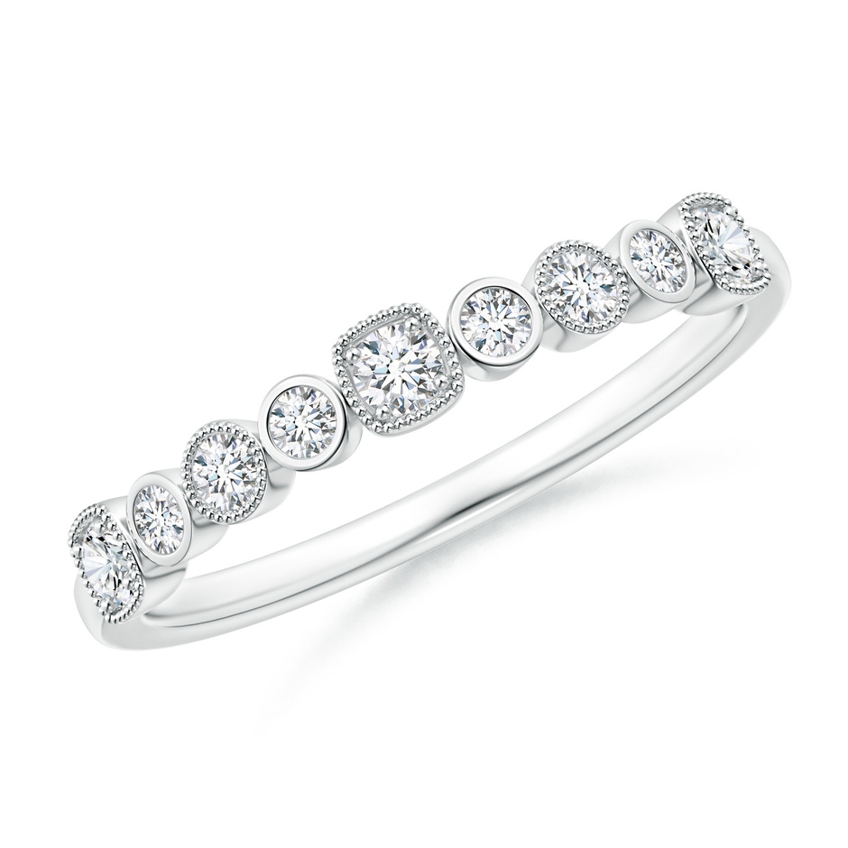 2mm GVS2 Round Diamond Stackable Fashion Ring with Milgrain in White Gold 