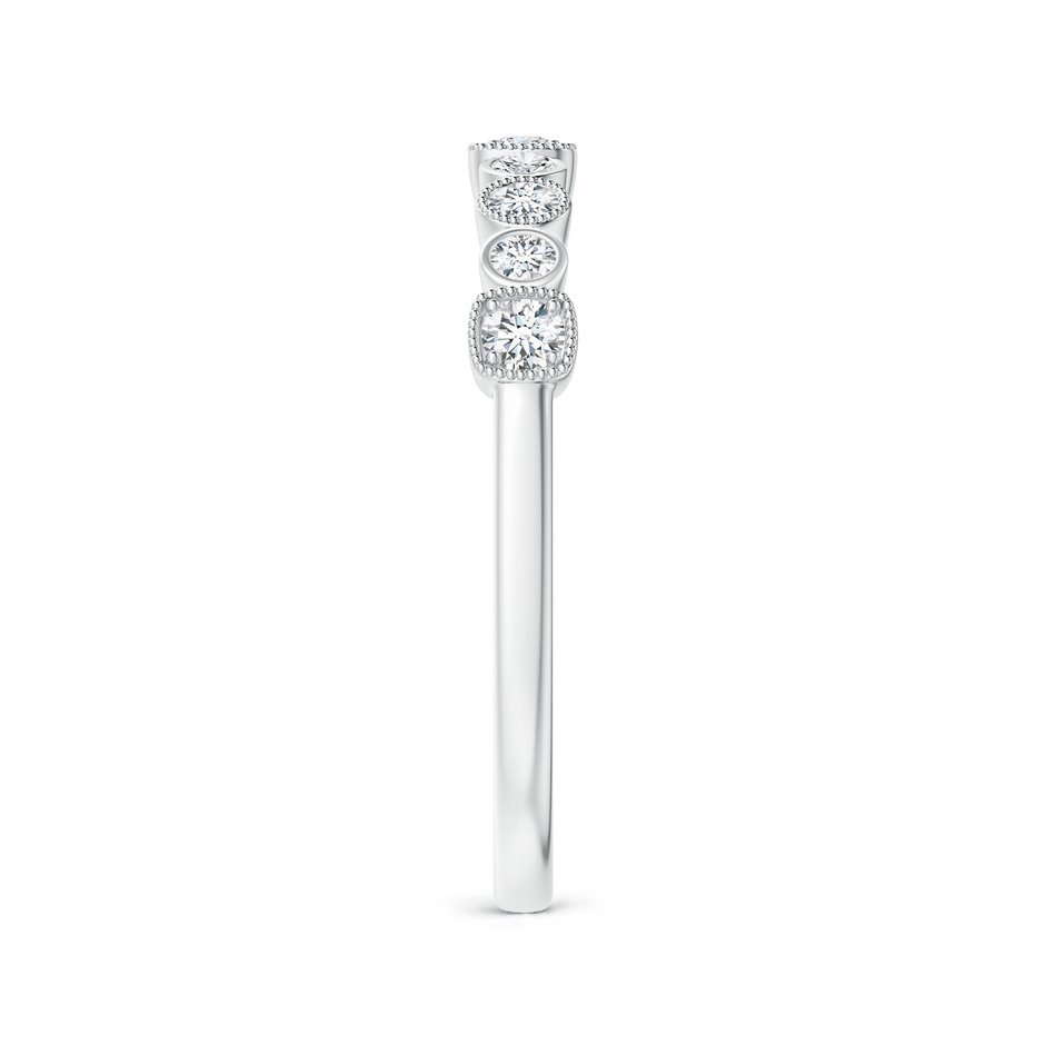 2mm GVS2 Round Diamond Stackable Fashion Ring with Milgrain in White Gold side-2