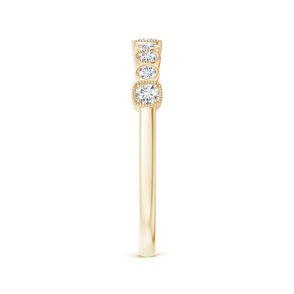 2mm GVS2 Round Diamond Stackable Fashion Ring with Milgrain in Yellow Gold side-2