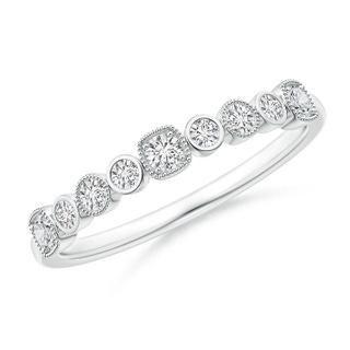 2mm HSI2 Round Diamond Stackable Fashion Ring with Milgrain in White Gold