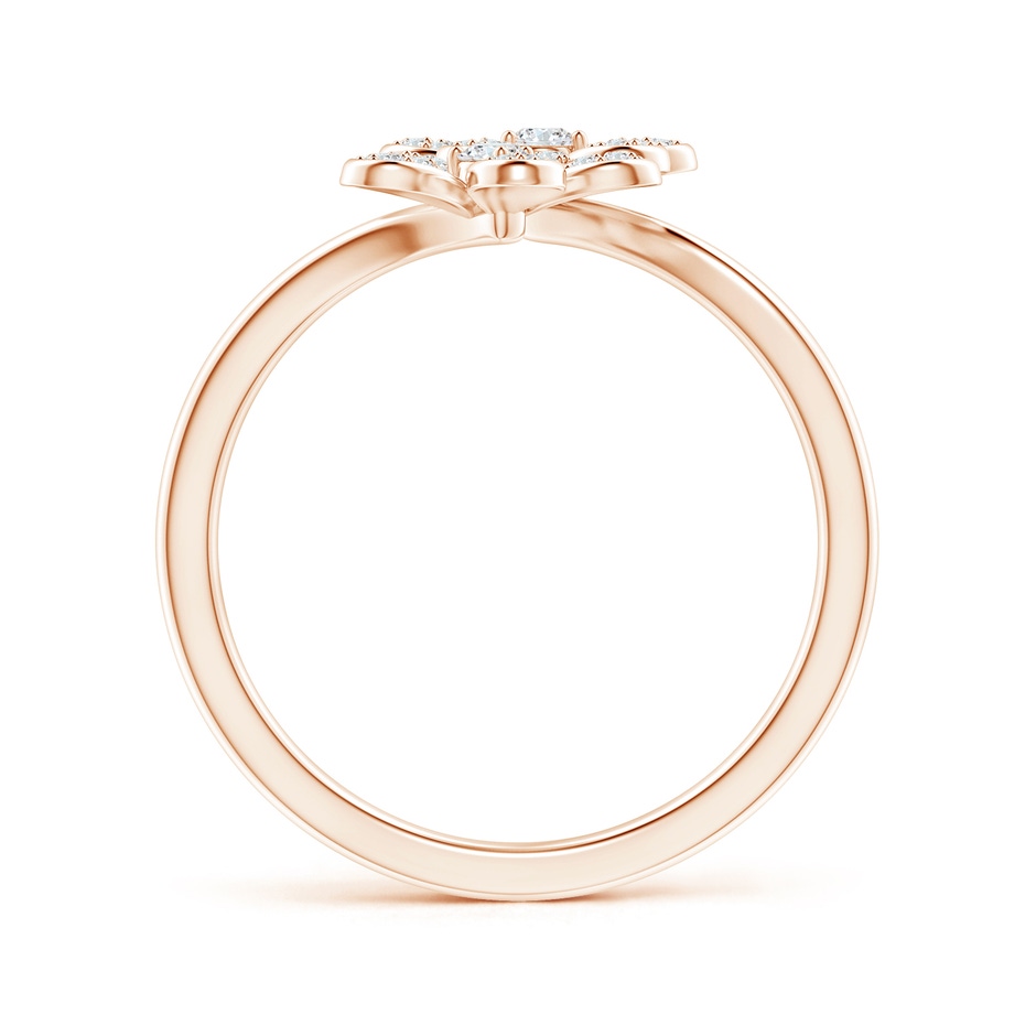 2.2mm GVS2 Diamond Five Petal Flower Fashion Ring in Rose Gold side-1