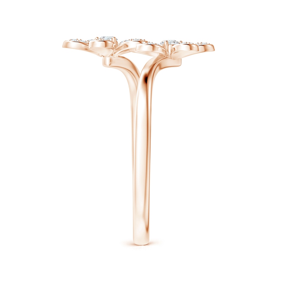 2.2mm GVS2 Diamond Five Petal Flower Fashion Ring in Rose Gold side-2